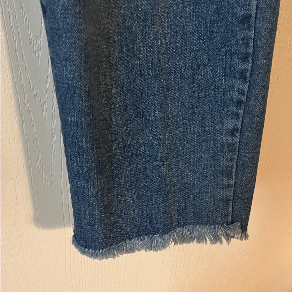 Altar'd State Blue Distressed High Rise Straight Leg Frayed Hem Jeans 31 - Picture 4 of 10